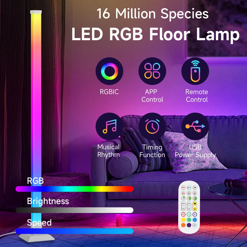 Modern Led Floor Lamp Living Room Dimmable Stand Floor Light Bedroom Led Bedside lamp Reading Lighting For Study Room Decoration