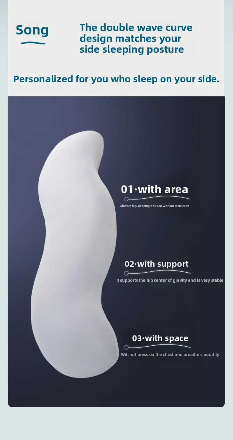 Ergonomic Double Wave Curve Side Sleeper Pillow for Comfortable Sleeping Supportive Pillow