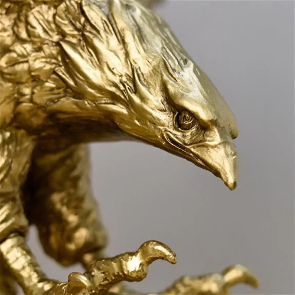 Eagle Statue Resin Animal Ornament Color/Gold Falcon Sculpture Home Decoration Crafts Office Figurines Desktop Accessories Gift