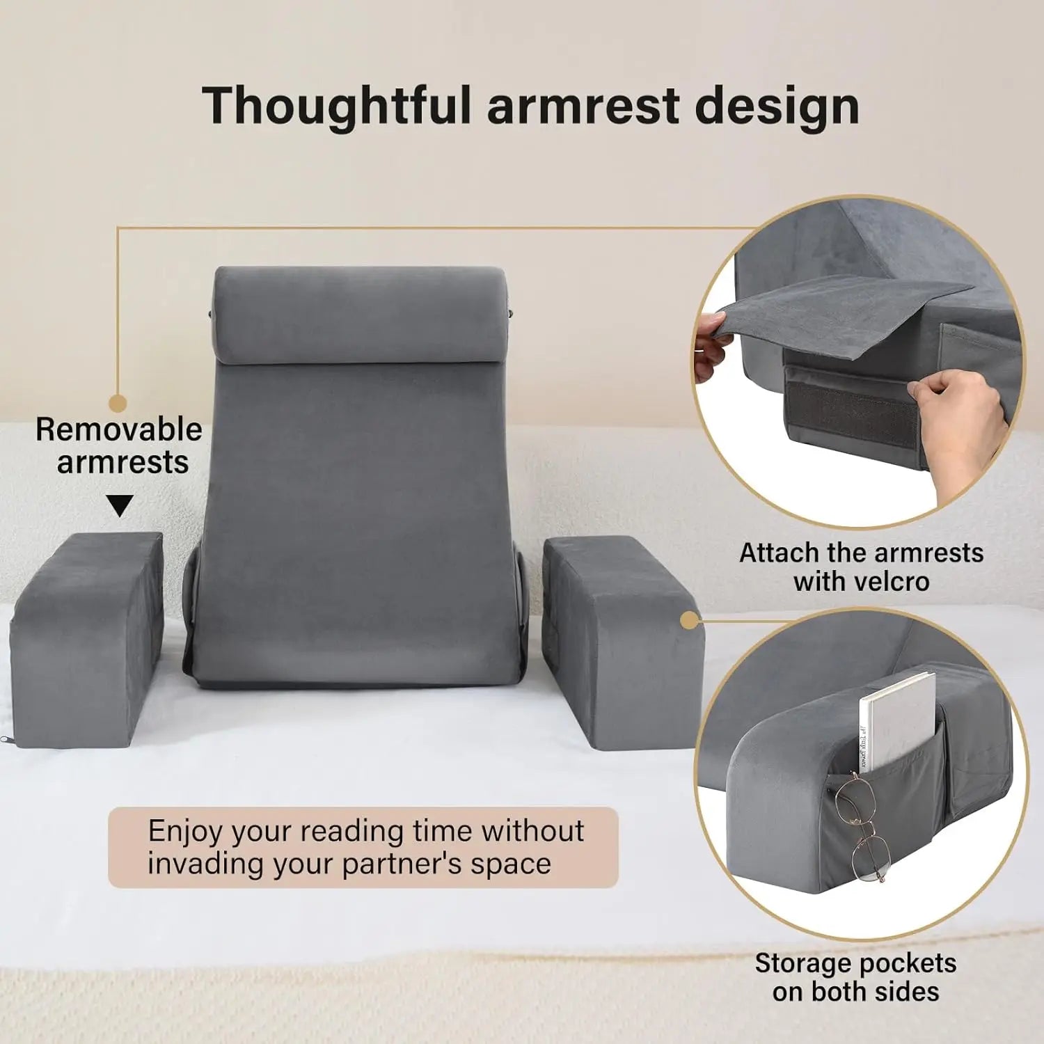 Bedrest Back Pillow for Bed Sitting up, Backrest Cushion for Reclining/Gaming/Resting/Watching TV, Couch or Floor Reading Pillow