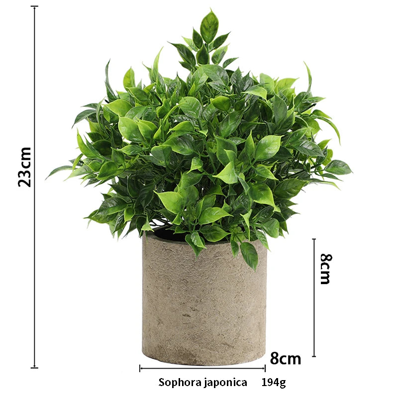 Artificial Plant Potted Eucalyptus Plant Small Fake Flower Bonsai With Pot Mini Plant Desktop Office Home Restaurant Decoration