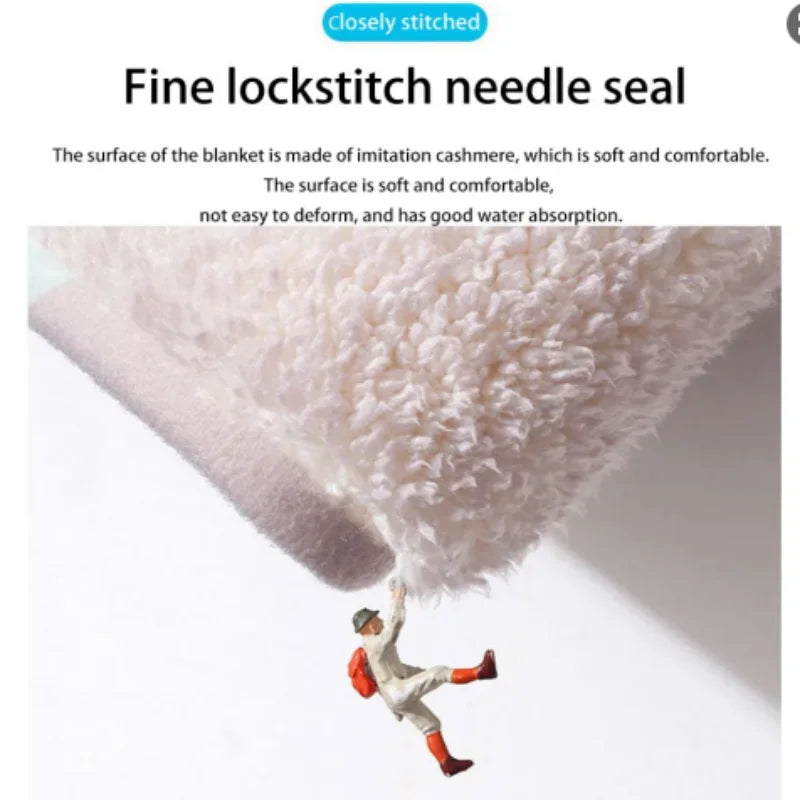 VIKAMA French-Style Round Imitation Cashmere Carpet Non-Slip Living Room Sofa Coffee Table Bedroom Bedside Floor Rug Home Decor