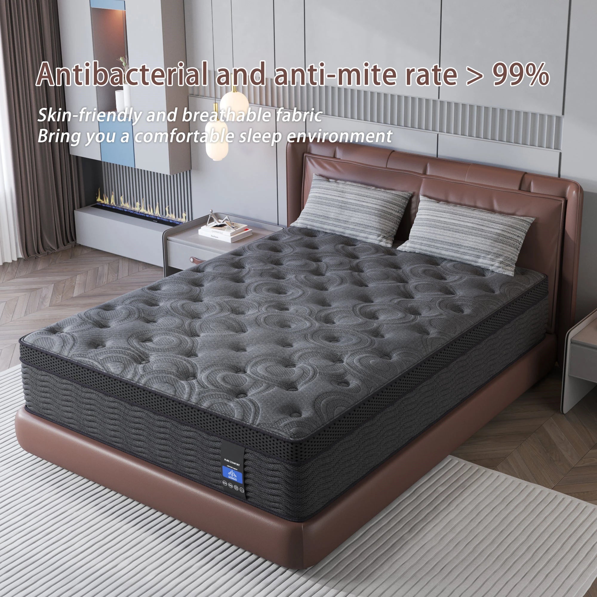 9"12"14" Twin Full Queen King Size Mattress in a Box Hybrid Spring Memory Foam,Euro Top Mattresses Medium Firm for Motion Isolat