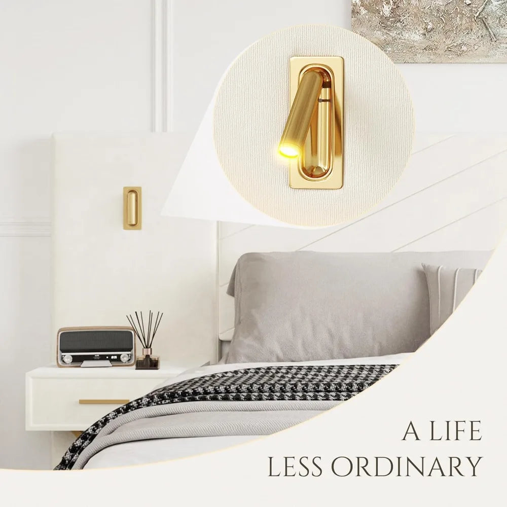 Luxurious King Platform Bed Frame – Velvet Upholstered Headboard with Built-In Sconces & Nightstands