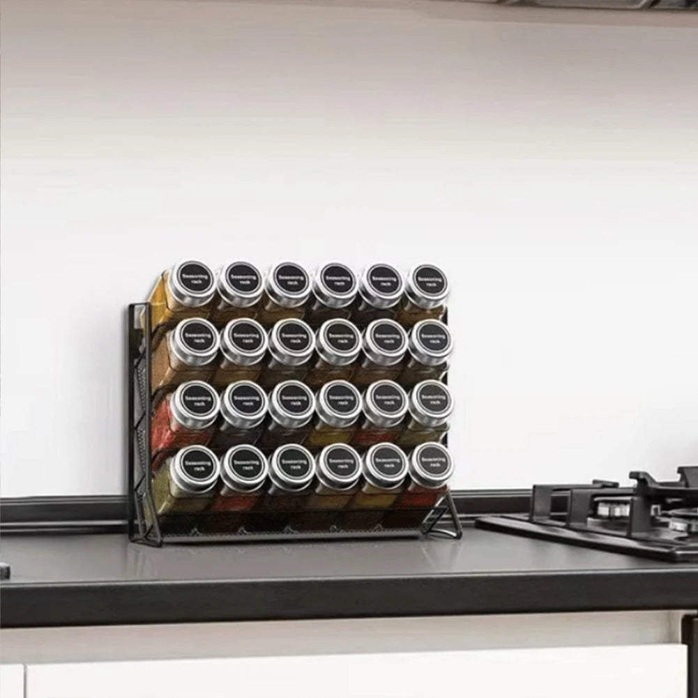 4-Tier Pantry Container Holder – Carbon Steel Cupboard Storage Organizer