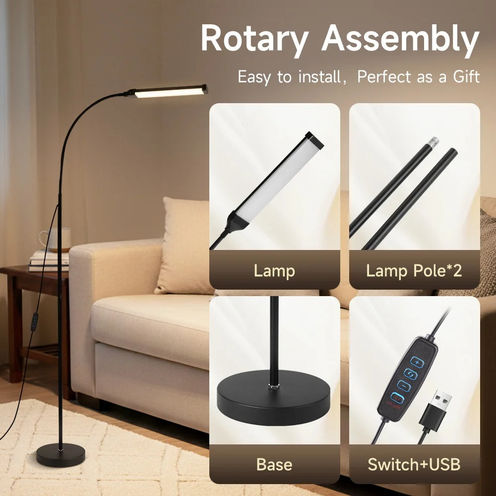 Modern Led Floor Lamp Living Room Dimmable Stand Floor Light Bedroom Led Bedside lamp Reading Lighting For Study Room Decoration