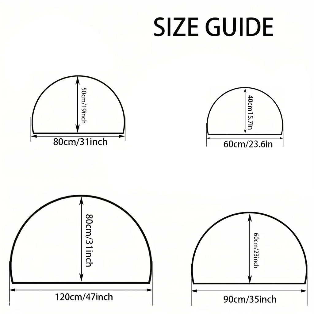 Simple semicircular crystal velvet door mat home non-slip foot mat porch mat bathroom mat