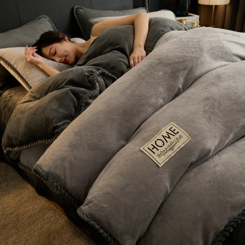 Milk fleece bedding thickened blanket winter lamb wool quilt warm dormitory single double quilt core spring autumn comforter