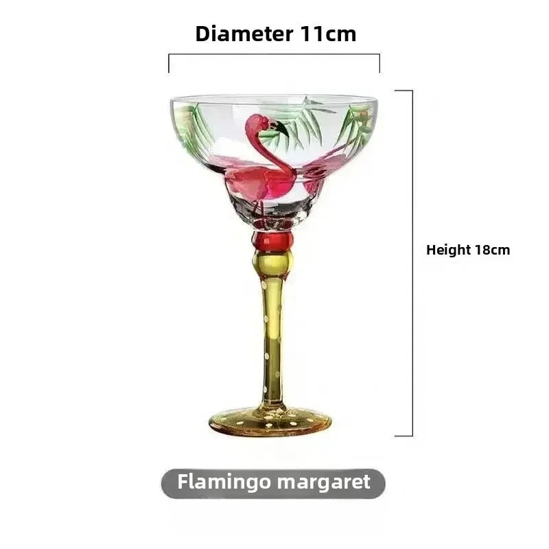 360ml Colorful Margarita Glasses Set Champagne Cocktail Cups Handmade Barware Elegant Home Bar Drinkware Wedding Party