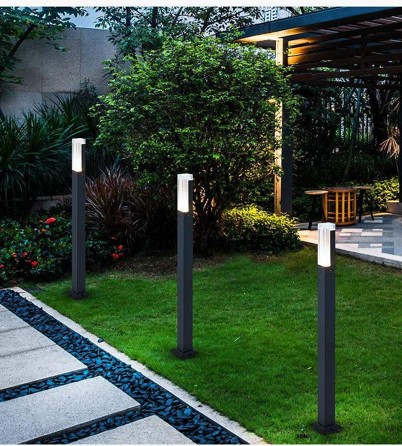 Aluminum Modern minimalist square garden villa park landscape lights, LED lawn lights, outdoor waterproof courtyard lights