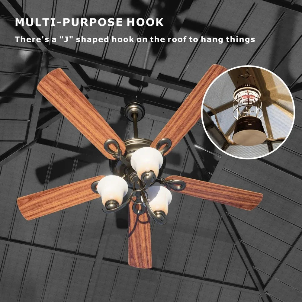 Hardtop Gazebo – 10 ft × 12 ft Aluminum Frame Outdoor Pavilion