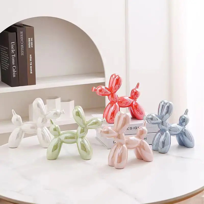 ceramics Balloon Dog Sculpture Home Decor room Decoration Accessories Office Nordic Animal Decorative Sculptures and Figurines