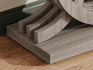 55-Inch Console Table with Geometric Wood Base,Modern Entryway Table with Thick Tabletop for Living Room, Hallway, Foyer (Gray)