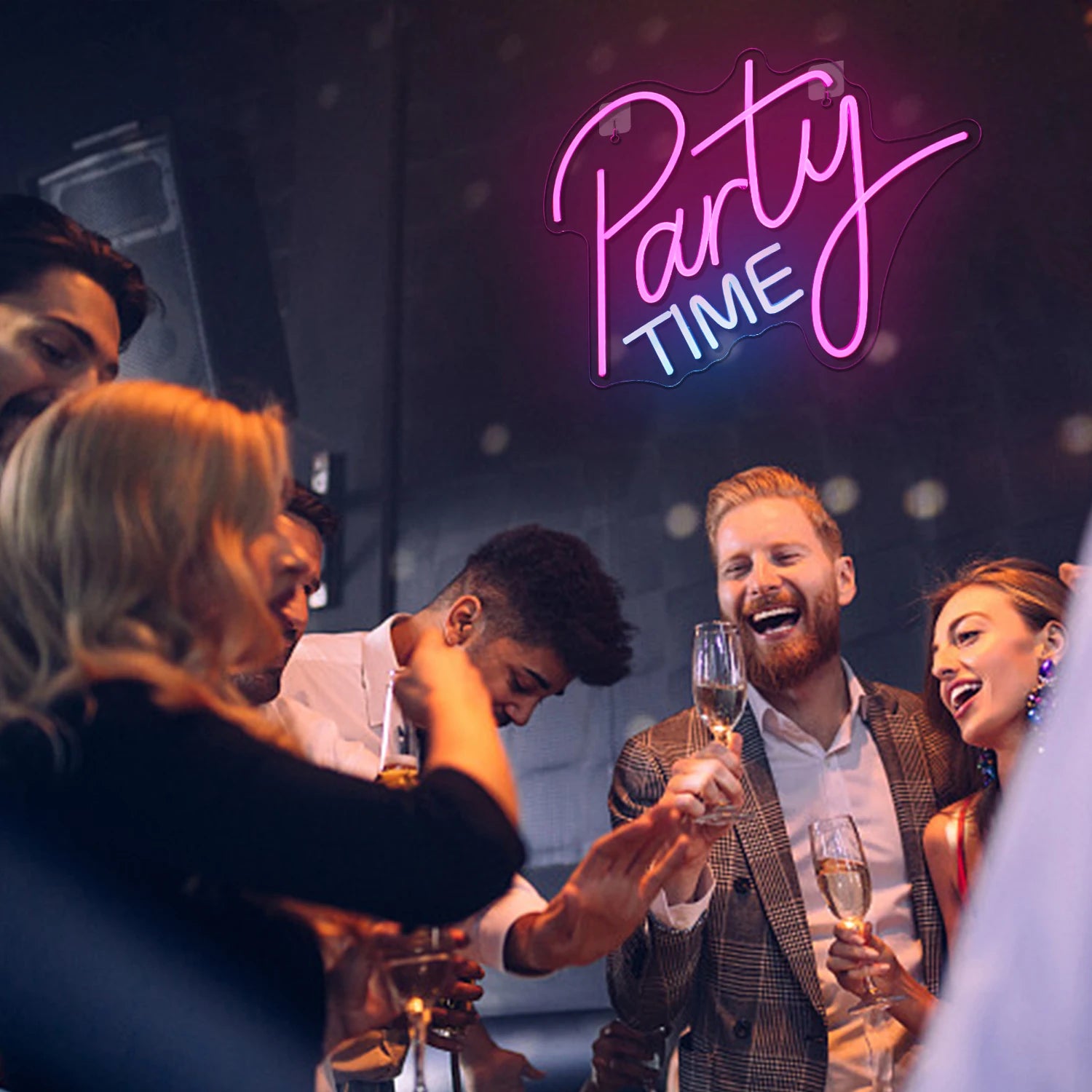 Party Time Neon Sign USB Powered Led Light Up Sign Home Room Decor For Party Bar Birthday Festival Pink Art Wall Decor
