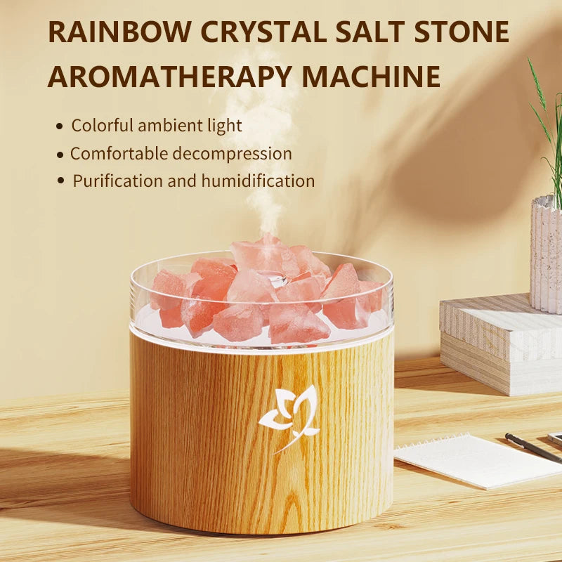 New salt stone humidifier with colorful night light, car USB humidifier, mini essential oil diffuser sprayer.
