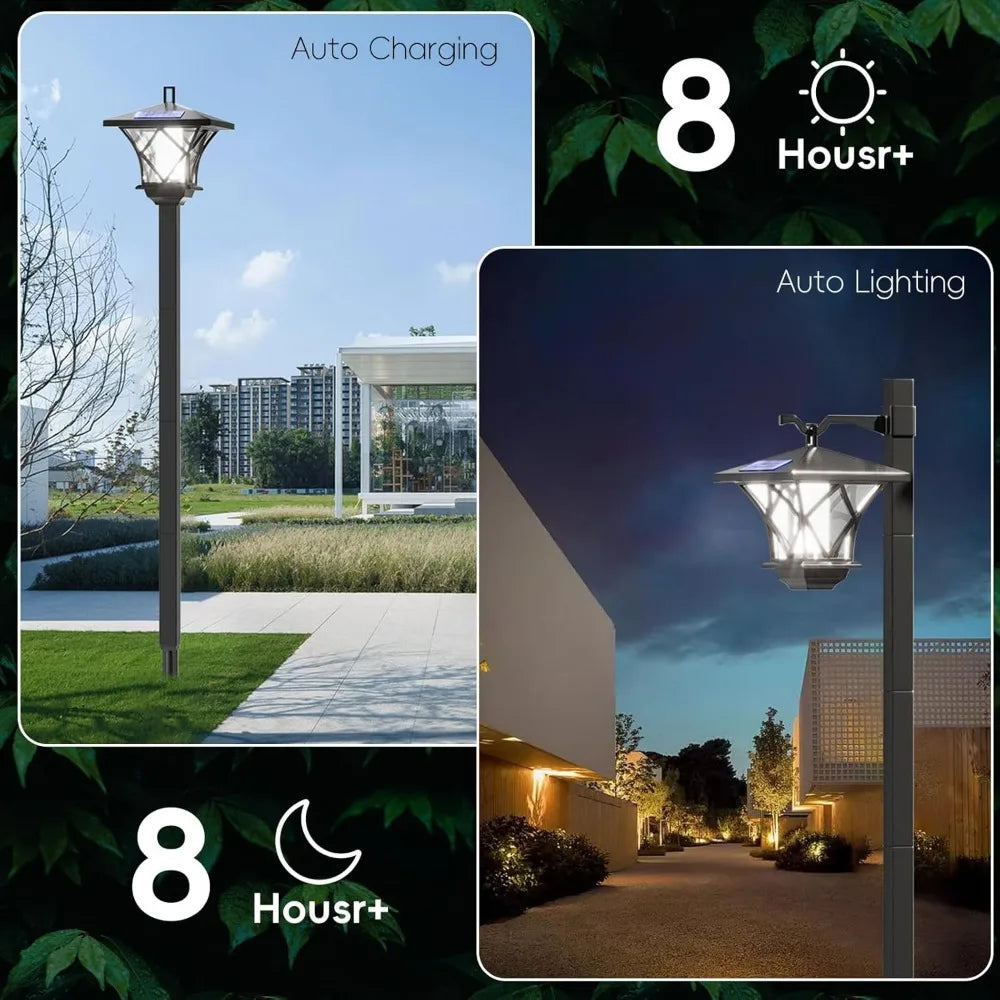 Solar Light Pole Waterproof Solar Lamp Post Vintage Street Lights Solar Post Lights Outdoor for Patio, Gardenand so on