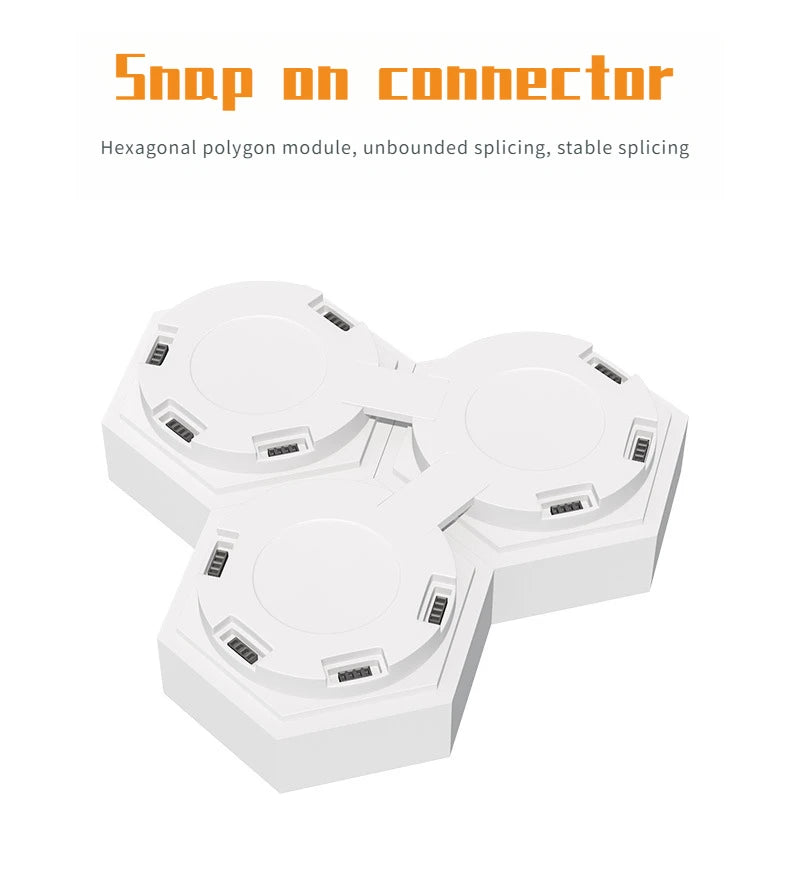 Geometric RGB Smart Lamp DIY Assembly Ambient Night Light Honeycomb Lights Touch Wall Lamp Color Changing Lamp Hexagon LED Light