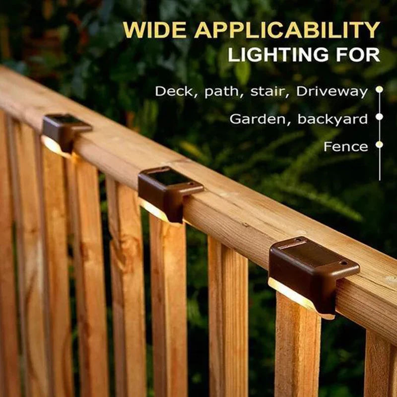 32/24/16/12/8/4Pcs Solar Deck Lights Outdoor Waterproof LED Fence Lights Garden Step Lamp for Patio Stairs Railing Pathway Step