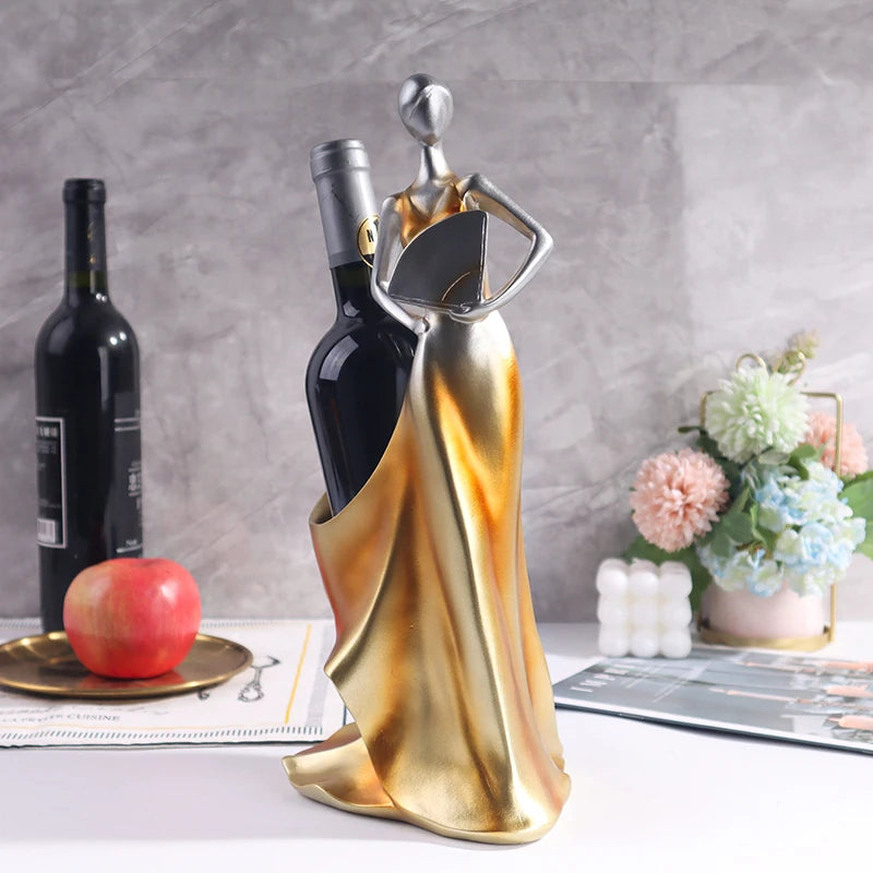 European Style Wine Rack, Girl Bottle Holder, Home Décor, Living Room Wine Cabinet, Decorative Pieces, Creative Ornament