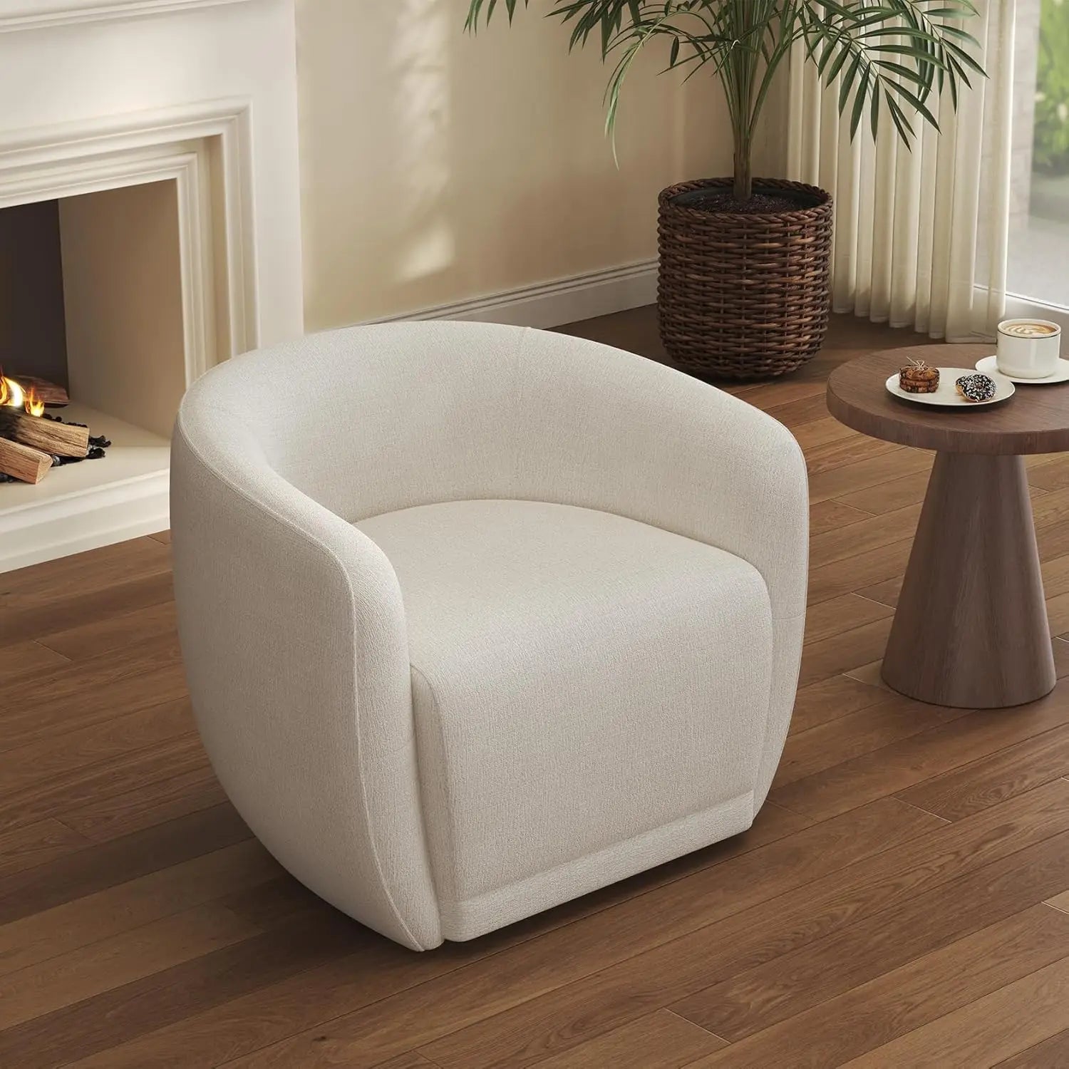 Swivel Accent Chair – Upholstered Reading Armchair for Living Room & Office