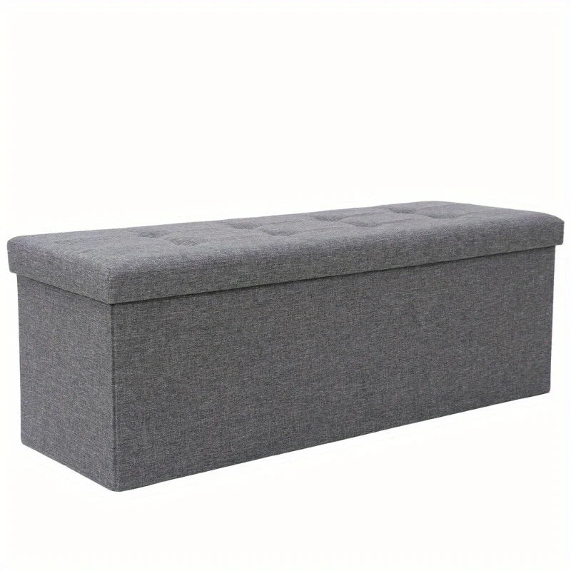 Storage Ottoman Bench – 43″ Folding Padded Footrest