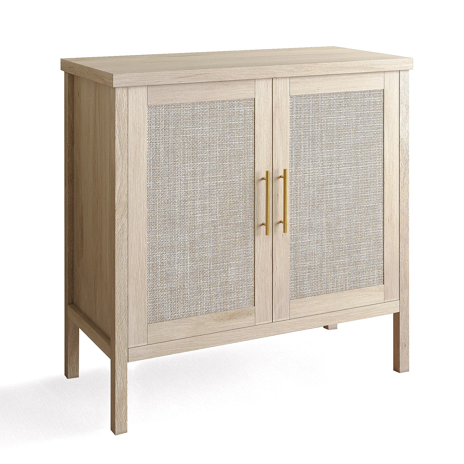 Rattan Storage Cabinet, Buffet Cabinet Sideboard with Rattan Decorated Doors, Cupboard for Hallway, Entry, Living Room