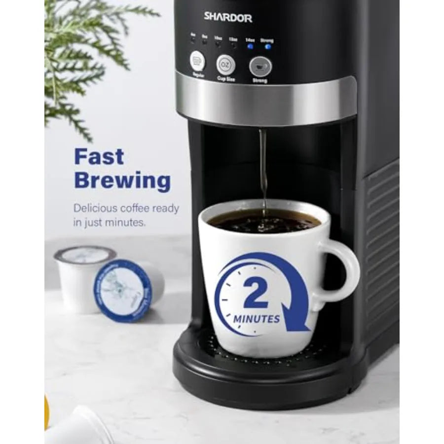 3-in-1 Single Serve Coffee Maker – K-Cup Pod, Ground Coffee & Tea Brewer (6–14 oz)
