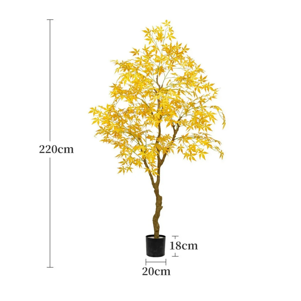 Artificial Maple Tree Red Maple Fake Tree Large Indoor Potted Plant Home Living Room Window Display Decoration Floor Greenery
