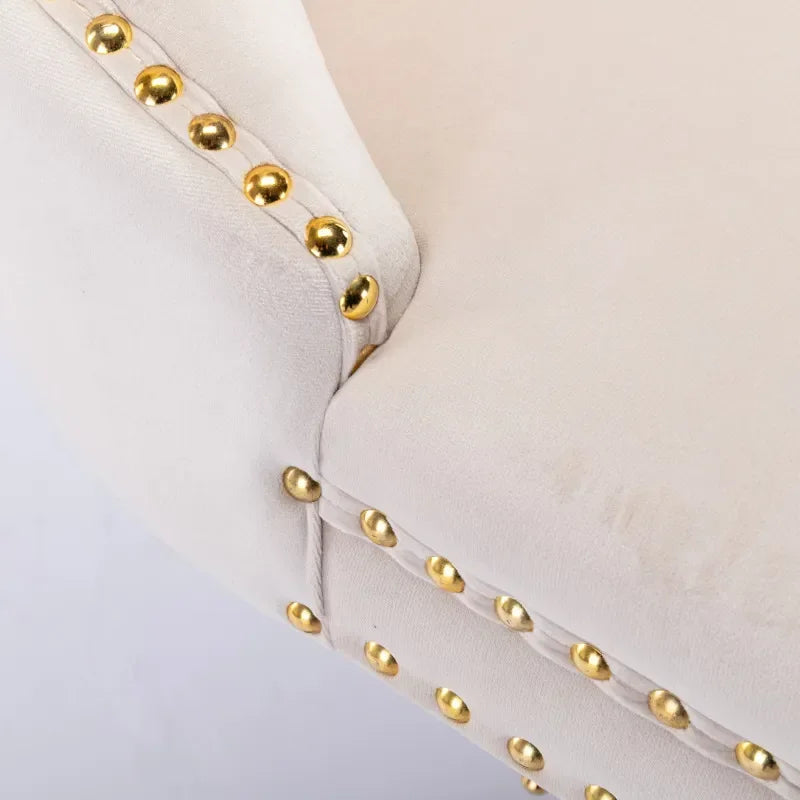 Beige Swivel Velvet Bar Stools – Adjustable Height with Tufted Back (Set of 2)