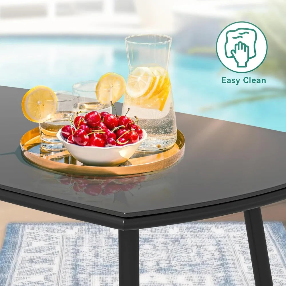 4-Piece Patio Furniture Wicker Outdoor Bistro Set, All Weather Rattan Loveseat Gray Rope Conversation Sets with Soft Cushions a