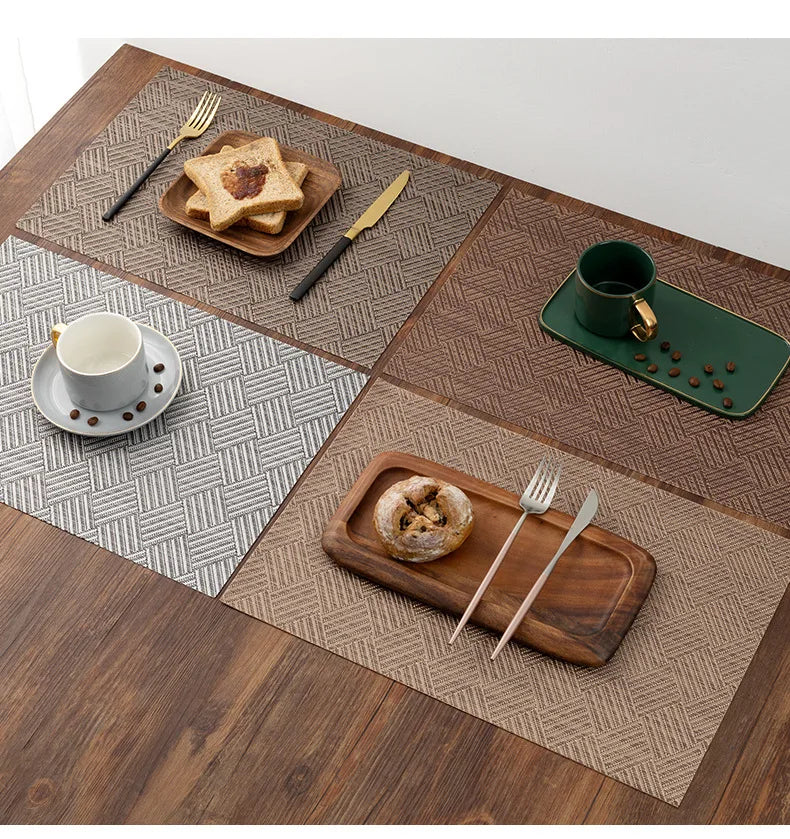 2/4/6PCS Placemats Dining Table Placemats Durable Washable Wipeable PVC Table Mats Pads for Hotel Banquet Party Home Decoration
