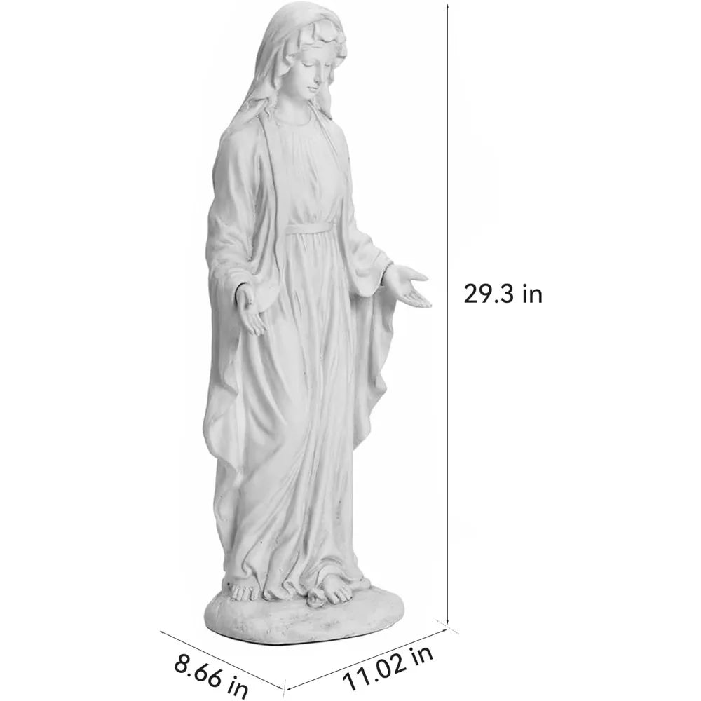 Outdoor Religious Statues: 29.3 Inch Virgin Mary Garden Decor, Catholic Mother Mary Yard Patio Deck Home Blessing
