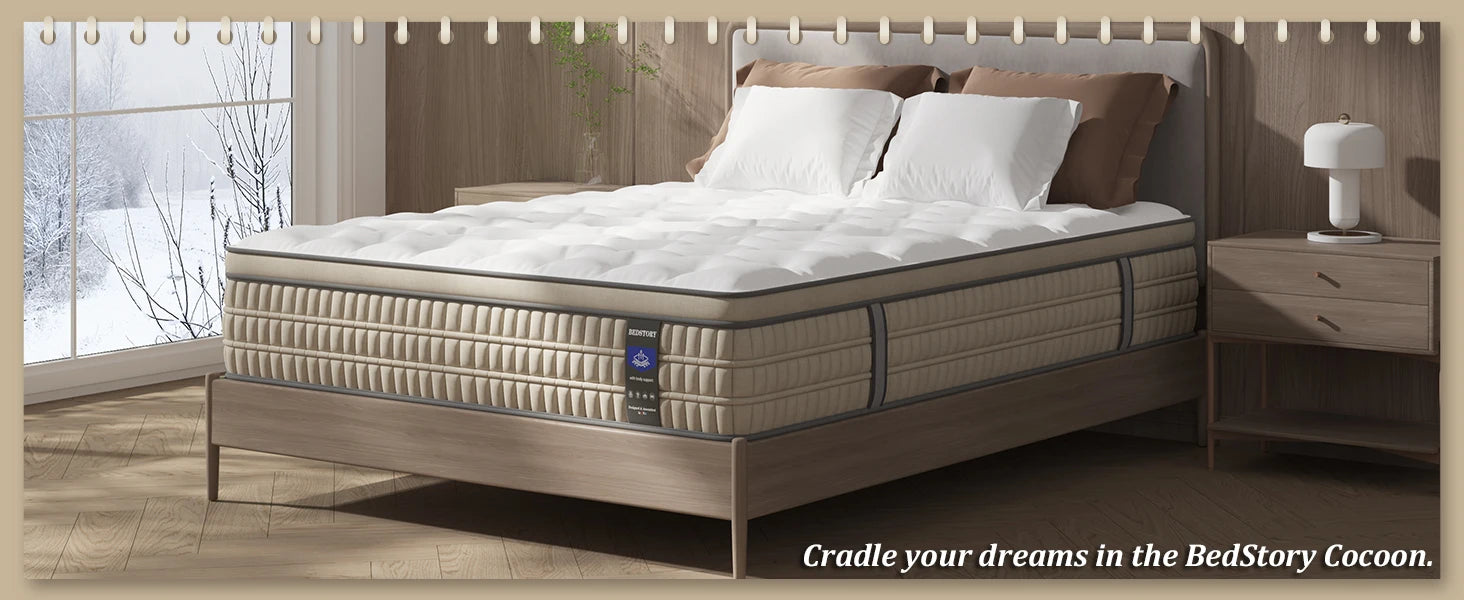 Firm Queen Mattress 14 inch Pain-Relieving Hybrid Mattress for Extra Lumbar Hip Support 365-Night Trial No Sagging Bed in a Box