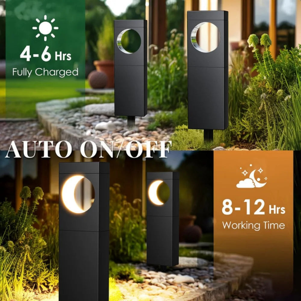 4/6Pack Super Bright Solar Lights, 12Hrs Auto On/Off, Outdoor Pathway/Garden/Patio LED Decor for Wedding/Mother's Day"