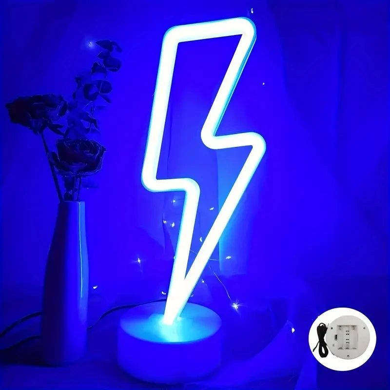 Neon Sign Lightning with base Clouds Lightning Moon Neon Led Sign for Children's Room Party Home Bar Gift Decoration