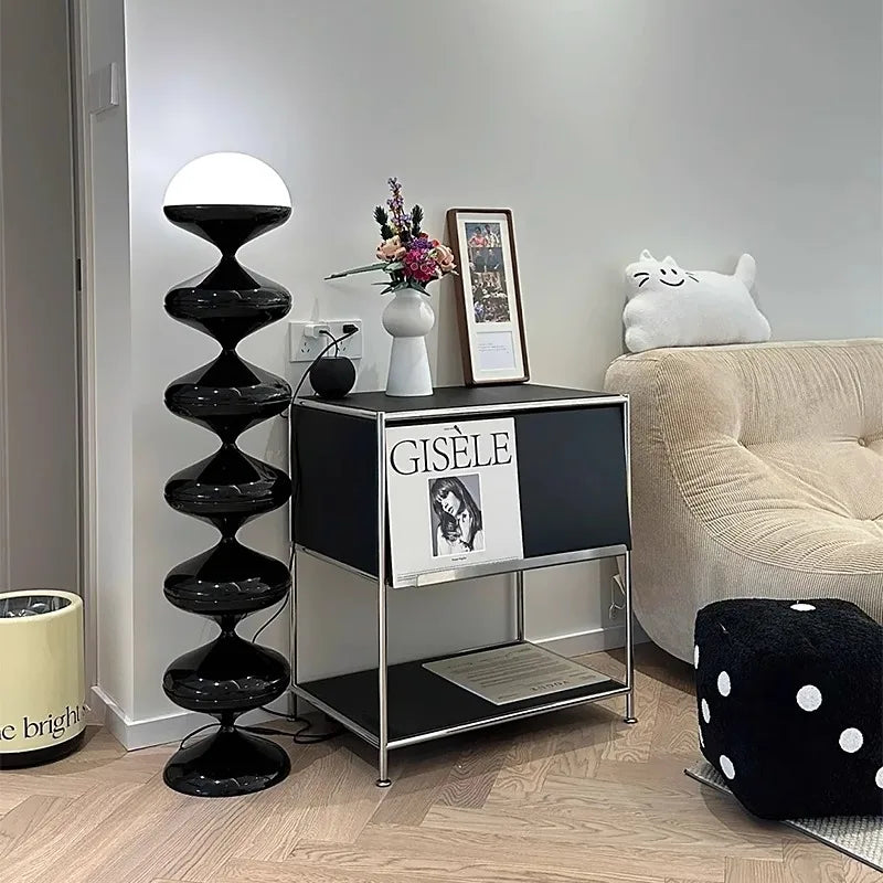 Scandinavian Mid-Century Cream Gourd Floor Lamp Organic Modern for Living Room Bedroom Sofa Ambient Lighting  Floor Lamp LED