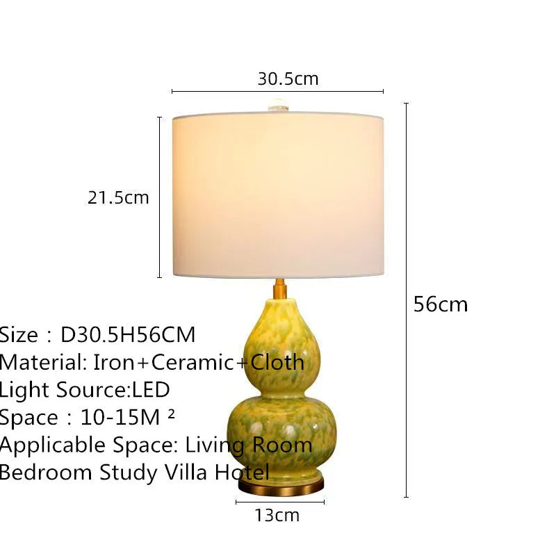 Contemporary Luxury Ceramic Table Lamp LED American Creativity Living Room Bedroom Study Villa Hotel Bedside Desk Light