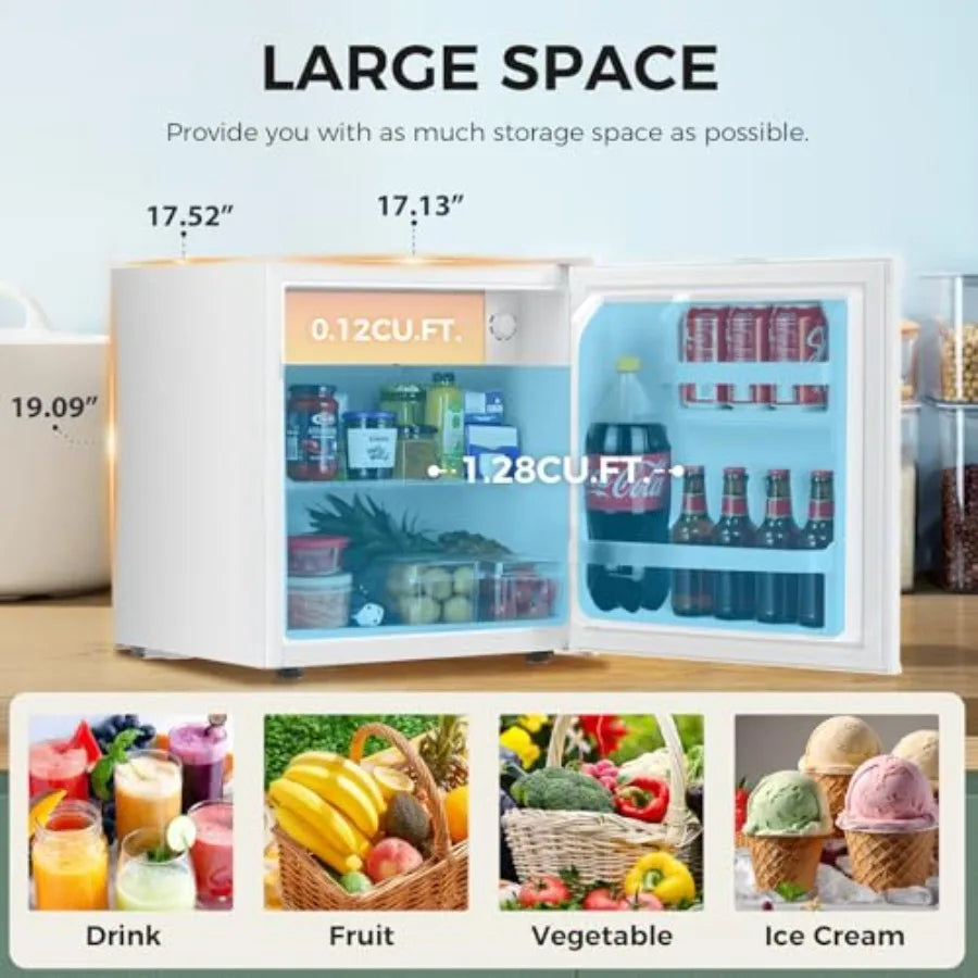 Mini Fridge Compact Refrigerator with Freezer Single Reversible Door Dorm Fridge Wire Shelf Defrost Button for Bedroom Office G