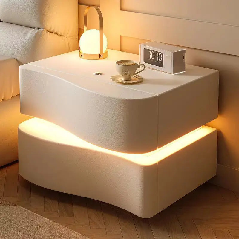 Smart bedside table Creative storage cabinet Bread cabinet Modern simple household bedroom Bedside cabinet Cabinet with lamp