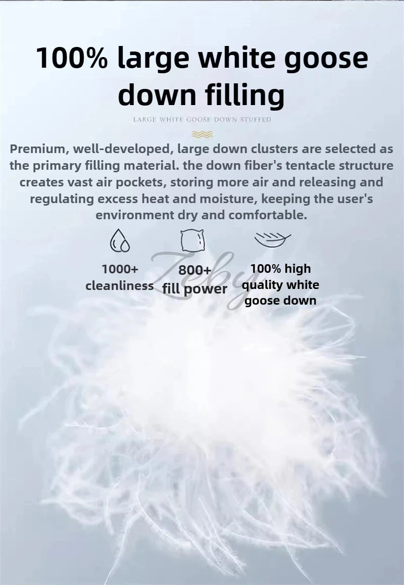 High Grade 100% White Goose Down Quilt Winter Warm Feather Duvet Queen King Cozy Lightweight 3D Bread Comforter Pinch Pleated