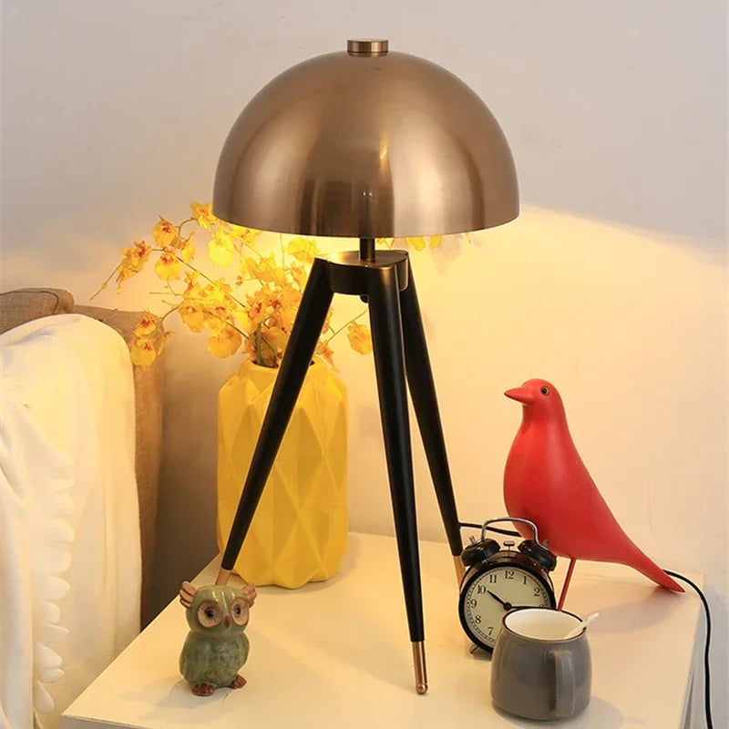 Nordic Postmodern Tripod Floor Lamp Vintage Mushroom LED Standing Light for Living Room Study Bedroom Office Home Decor Lighting