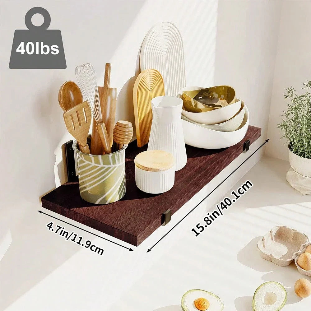 Superlele 5/8pcs Floating Wall Shelves: Multi-Hue Racks for Plants, Photos & Trophies