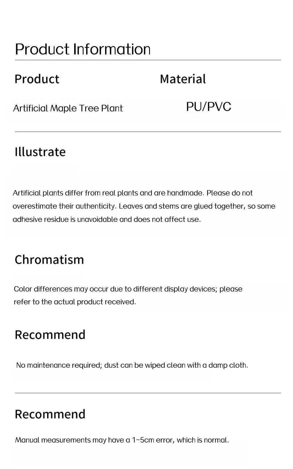 Artificial Maple Tree Red Maple Fake Tree Large Indoor Potted Plant Home Living Room Window Display Decoration Floor Greenery