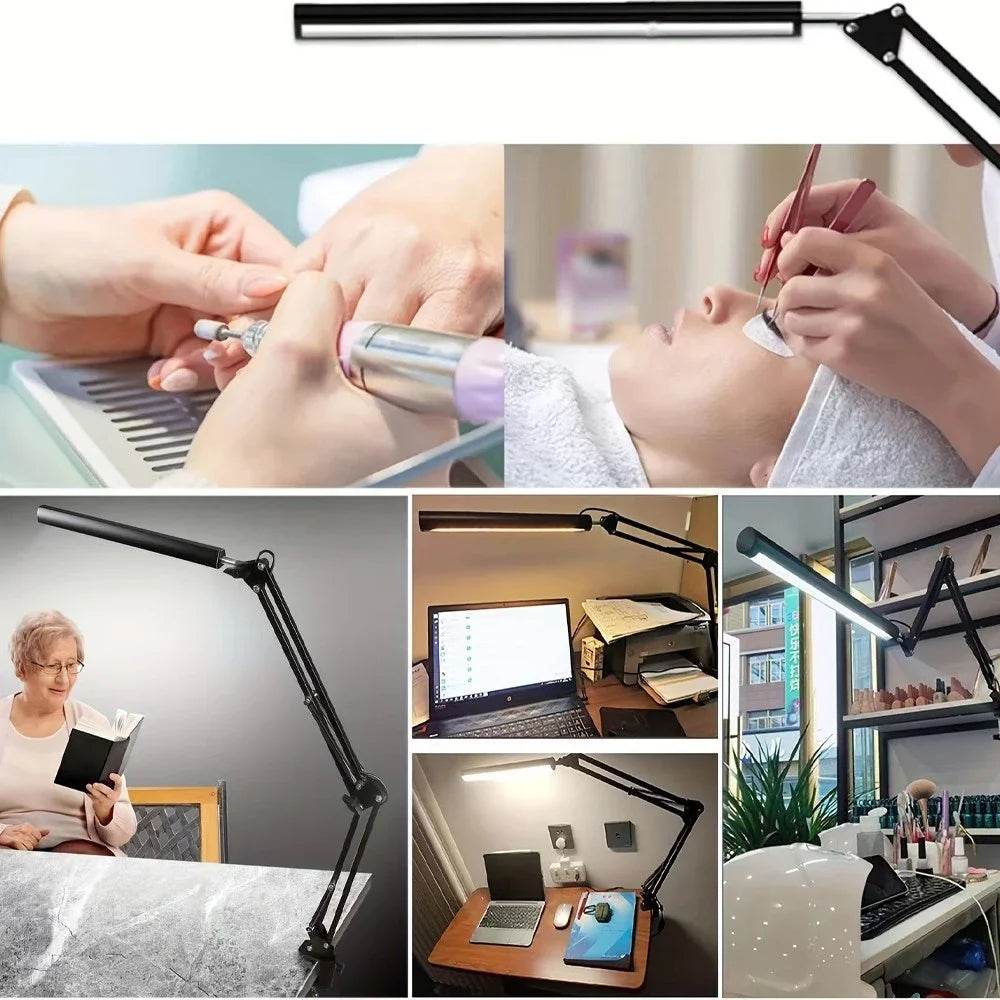 3 Light Colors LED Desk Lamp Study Table Light Eye Protection Office Bedroom Lighting  Adjustable Folding Table Lamp with USB