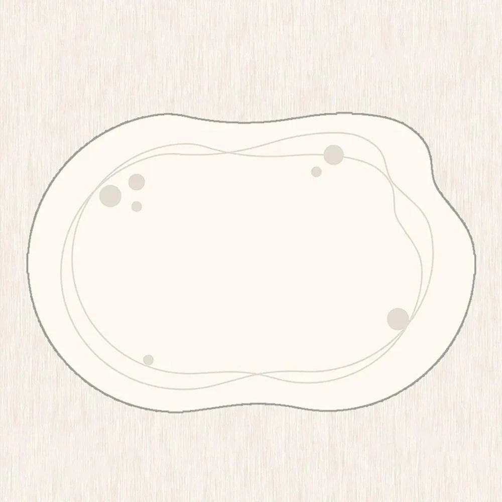 VIKAMA Minimalist Line Design Faux Wool Rug - Ultra-Thin, Stain-Resistant, Non-Slip Carpet for Bedside & Living Room, Soft Mat