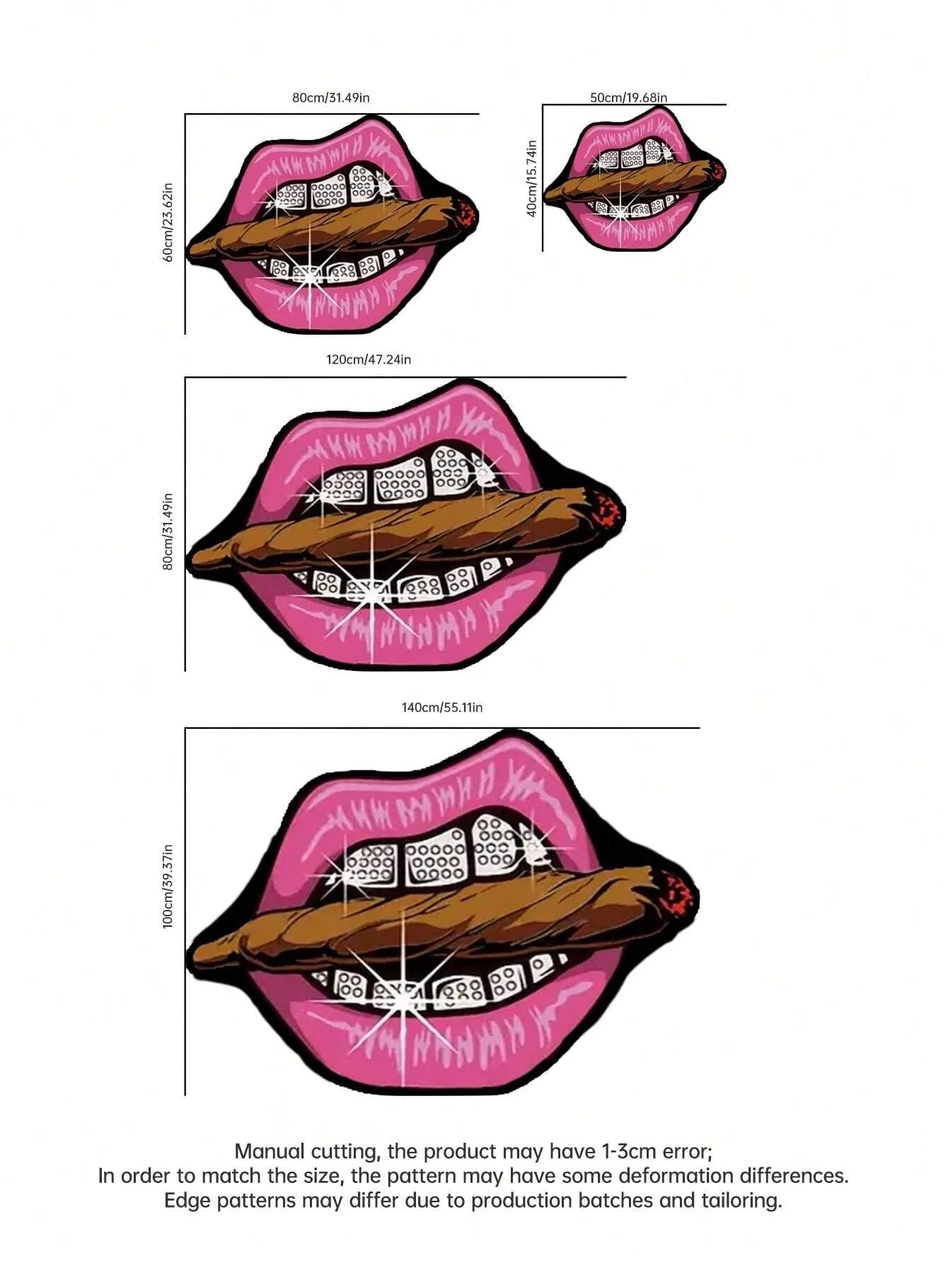 Creative Pink Lip Carpet Durable and Wear-Resistant Home Decor Bedside Rug Bedroom Entrance Doormat Home Decor Carpet