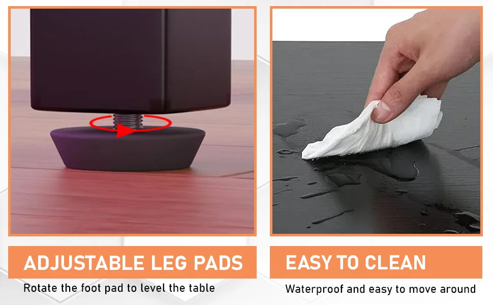 47 Inch Computer Desk Home Office Study Gaming Writing Square Table Modern Simple Style Compact with Metal Frame Easy Assembly