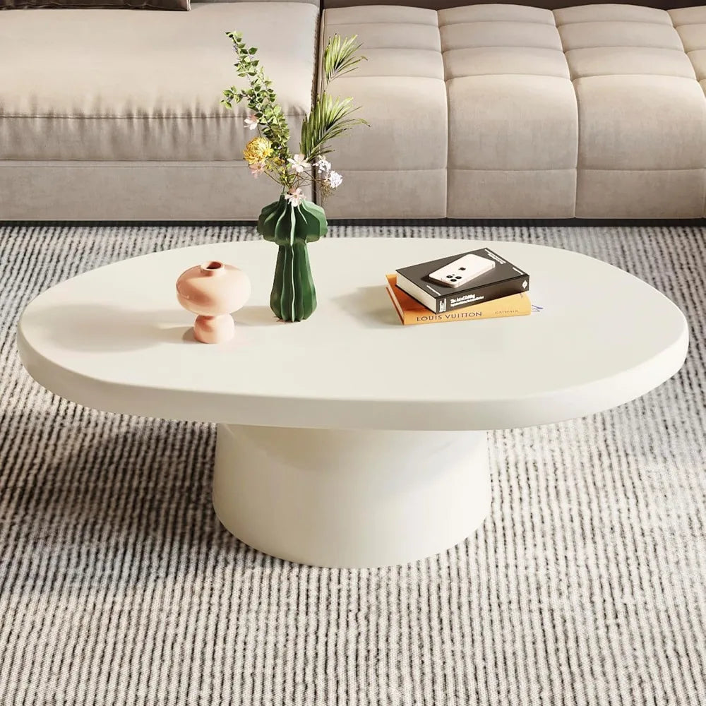 White Cloud Coffee Table – Modern Minimalist 45.67” Funky Accent Table