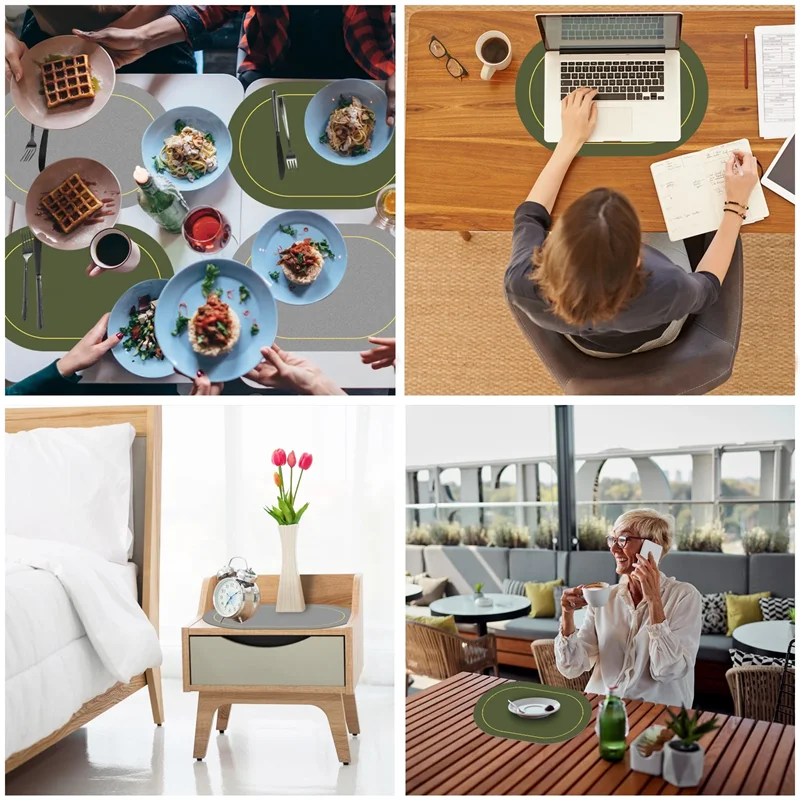 Creative Shapes Placemats,Double-Sided Design Coffee Tea Mat,Nordic Style Kitchen Dining Decor Place Mats,Tableware Pad