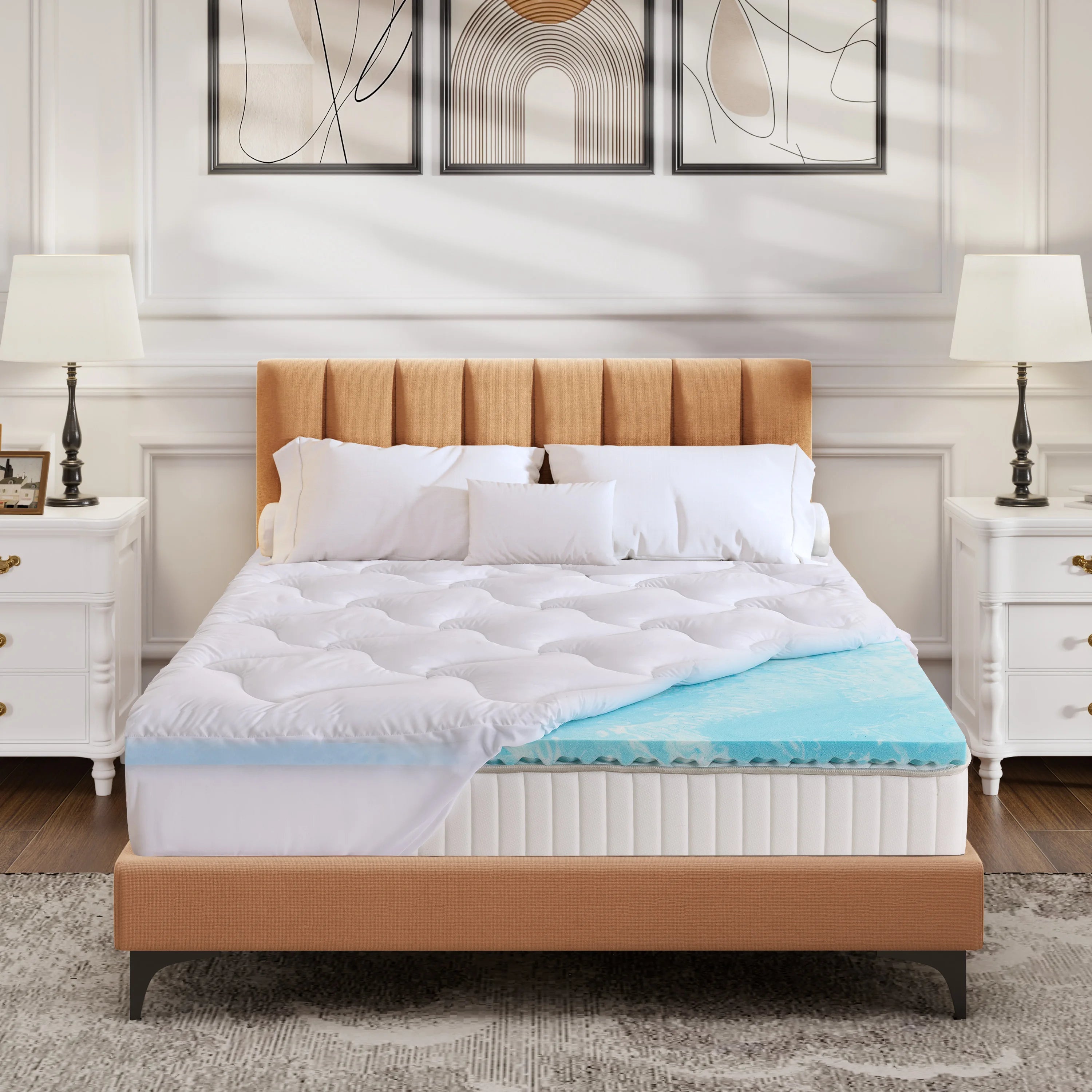 Hcore 3/4-inch Dual-Sided Sleep Gel Memory Foam Mattress with Removable Cover Cooling Mattress, Soft, Pain Relieving, Breathable